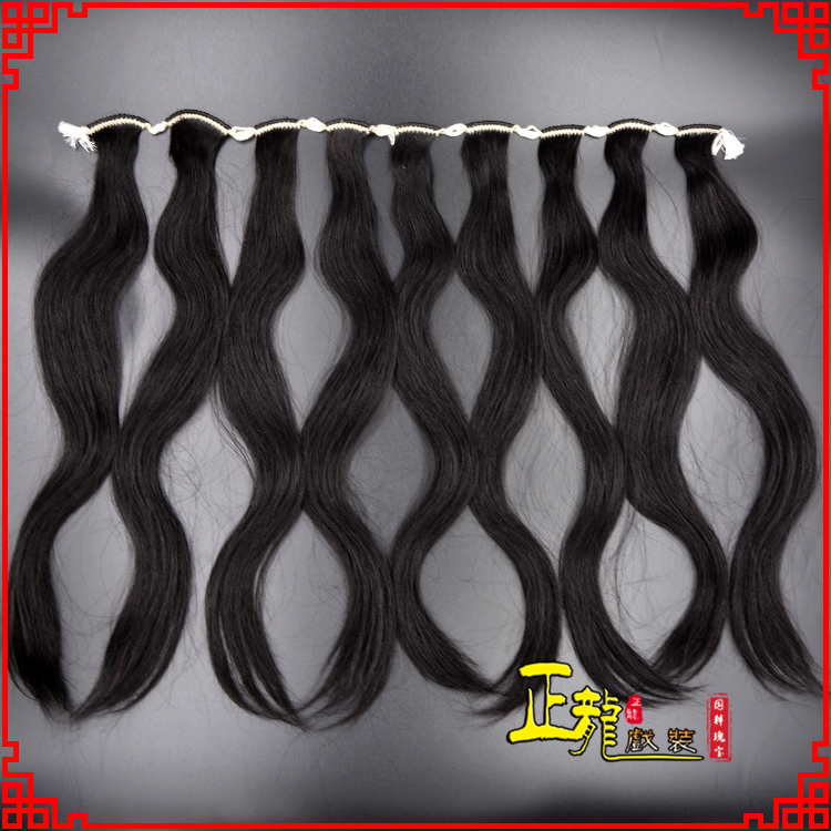 甘洛京剧戏曲头饰包大头青衣旦角水鬓 手工加密真发片子